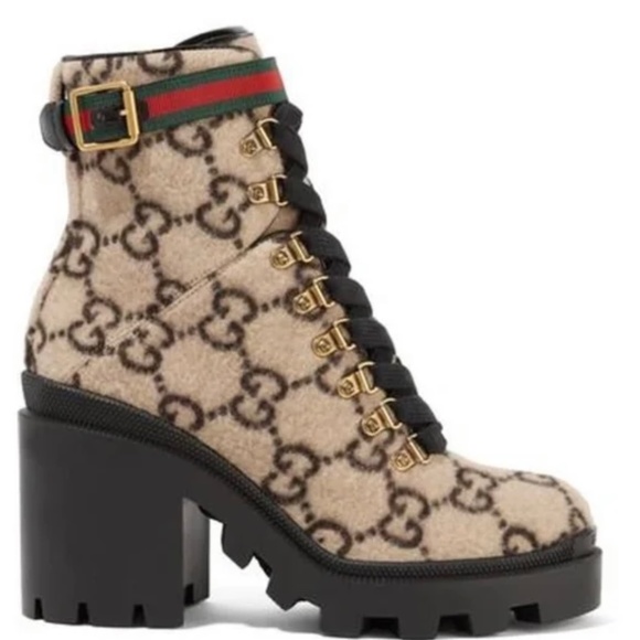 Gucci Shoes - monogram gucci wool ankle boots